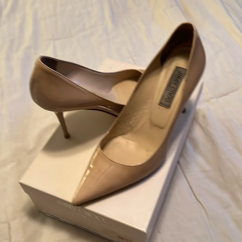 EUC Jimmy Choo pointed toe nude stilettos